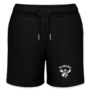 Design de Renne Canadien Floral et Naturel - Short de jogging enfant bio Stanley/Stella - noir - Devant