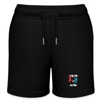 I am the Alpha Wolf - Kinder Organic Joggingshorts Mini Bolter von Stanley/Stella - Schwarz - Vorne