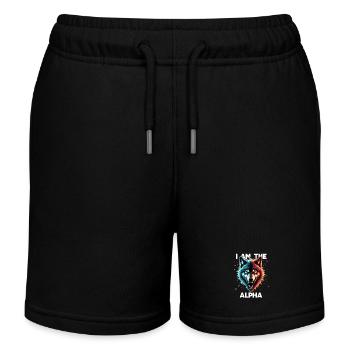 I am the Alpha Wolf - Kinder Organic Joggingshorts Mini Bolter von Stanley/Stella - Schwarz - Vorne