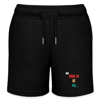 T-shirt zouk « Zouk la sé sel médikaman nou ni »  - Short de jogging enfant bio Stanley/Stella - noir - Devant