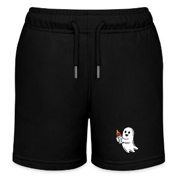 Drôle fantôme fantôme avec biberon - Short de jogging enfant bio Stanley/Stella - noir - Devant
