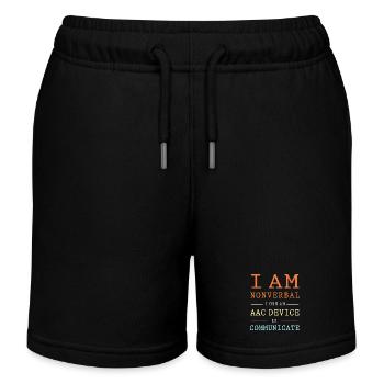 AAC Communication SLP Langue des signes - Short de jogging enfant bio Stanley/Stella - noir - Devant