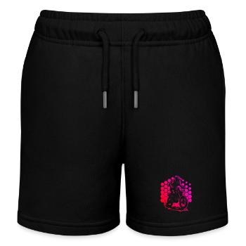 Moto de course en motif hexagonal - Short de jogging enfant bio Stanley/Stella - noir - Devant