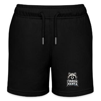 Trash Panda Raccoon Emblem - Kids Organic Sweat Shorts by Stanley/Stella - black - Front