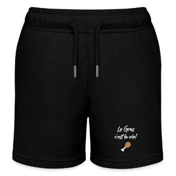 Le Gras c'est la vie ! Culte Karadoc - Short de jogging enfant bio Stanley/Stella - noir - Devant