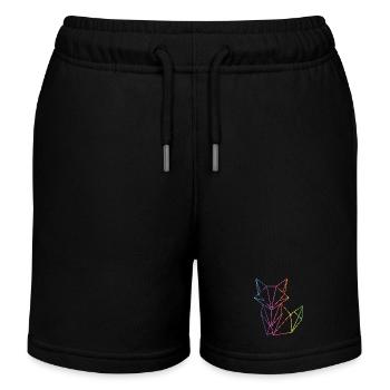 Fuchs Linien Geometrie modernes Motiv  - Kinder Organic Joggingshorts Mini Bolter von Stanley/Stella - Schwarz - Vorne