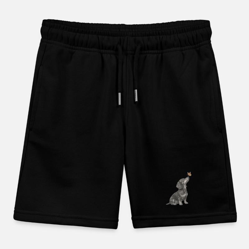 Illustration de teckel avec chien papillon Short de jogging enfant bio Stanley/Stella