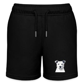 Dog Portrait Geometric - Kids Organic Sweat Shorts by Stanley/Stella - black - Front