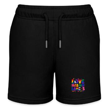 Love Has No Labels Regenbogen Pride Spruch - Kinder Organic Joggingshorts Mini Bolter von Stanley/Stella - Schwarz - Vorne