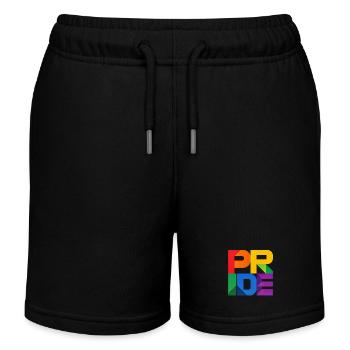 Pride Modern Block Design Regenbogen Schriftzug - Kinder Organic Joggingshorts Mini Bolter von Stanley/Stella - Schwarz - Vorne