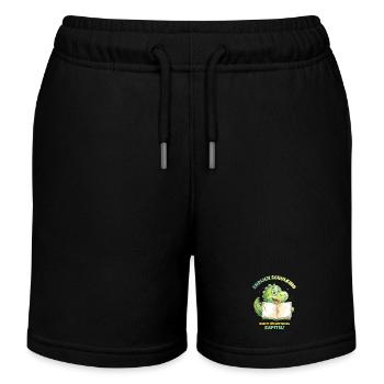 Endlich Schulkind Aquarell Dino mit Buch - grün  - Kinder Organic Joggingshorts Mini Bolter von Stanley/Stella - Schwarz - Vorne