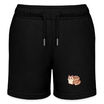Gemütliche Katzenbrot Illustration - Kinder Organic Joggingshorts Mini Bolter von Stanley/Stella - Schwarz - Vorne