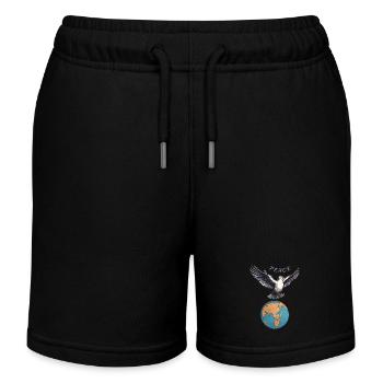 Weltfrieden auf der Erde - Kinder Organic Joggingshorts Mini Bolter von Stanley/Stella - Schwarz - Vorne