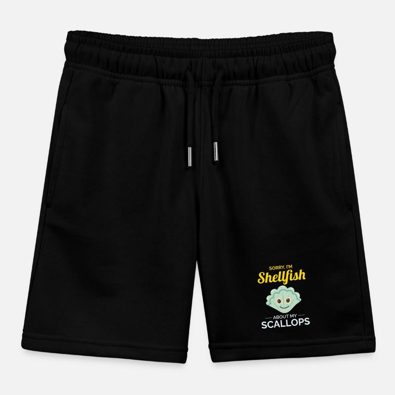 Scallop Seashells Collector Beachcomber Shellfish Kids Organic Sweat Shorts by Stanley/Stella