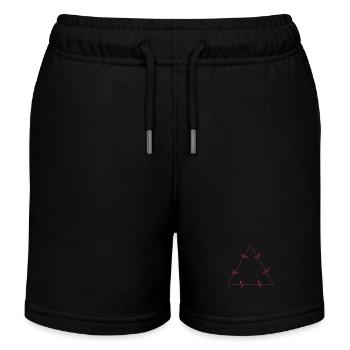 Battement de coeur triangle rose - Short de jogging enfant bio Stanley/Stella - noir - Devant