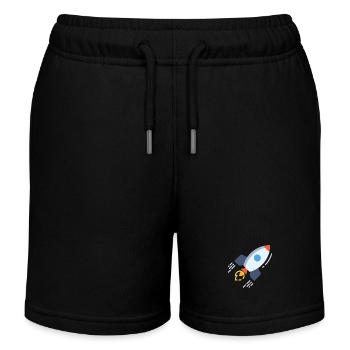Flying rocket spaceship. gift - Kids Organic Sweat Shorts by Stanley/Stella - black - Front