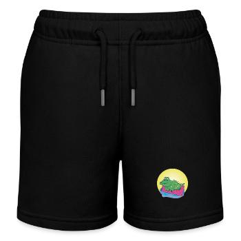 Kai Krokodil - Geschenk - Geschenkidee - Kinder Organic Joggingshorts Mini Bolter von Stanley/Stella - Schwarz - Vorne
