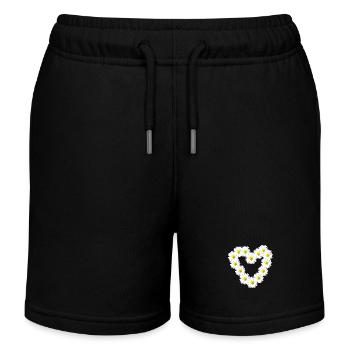 Heart Daisy Daisy Warm - Kids Organic Sweat Shorts by Stanley/Stella - black - Front