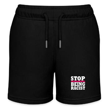 Stop being racist - Short de jogging enfant bio Stanley/Stella - noir - Devant