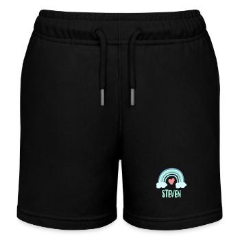 Steven Name Regenbogen Baby - Kinder Organic Joggingshorts Mini Bolter von Stanley/Stella - Schwarz - Vorne