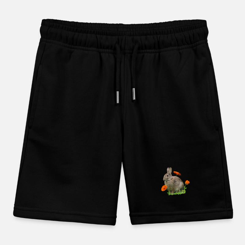 Rabbit Easter Calendula Kids Organic Sweat Shorts by Stanley/Stella