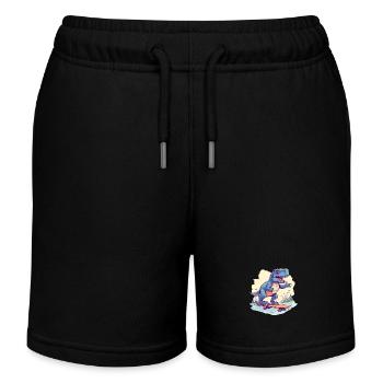 Dino T-Rex auf Skateboard - Berge und Tal - Kinder Organic Joggingshorts Mini Bolter von Stanley/Stella - Schwarz - Vorne
