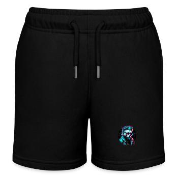 Cyber-Panda - Kinder Organic Joggingshorts Mini Bolter von Stanley/Stella - Schwarz - Vorne