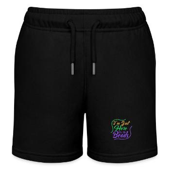 Je suis juste là pour le carnaval de Mardi Gras de perles - Short de jogging enfant bio Stanley/Stella - noir - Devant
