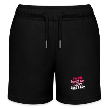 Ich bin die perfekte Tante, ich fluche nur eine Menge lustiger Tante - Kinder Organic Joggingshorts Mini Bolter von Stanley/Stella - Schwarz - Vorne