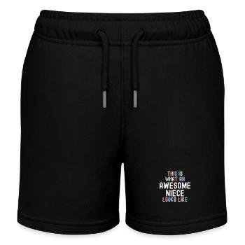 This Is What An Awesome Niece Looks Like - Best - Kids Organic Sweat Shorts by Stanley/Stella - black - Front