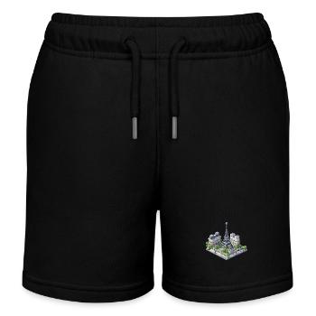Paris Stadt Voxel Pixel Design Miniatur Reise - Kinder Organic Joggingshorts Mini Bolter von Stanley/Stella - Schwarz - Vorne