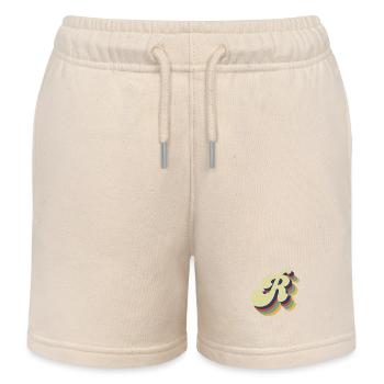 Retro Letter R - Kids Organic Sweat Shorts by Stanley/Stella - soft Ecru - Front