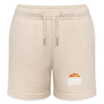 Mental Health Awareness Vintage Sunset Mental - Kids Organic Sweat Shorts by Stanley/Stella - soft Ecru - Front