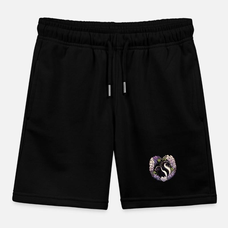 Spring Skunk Lilacs Kids Organic Sweat Shorts by Stanley/Stella