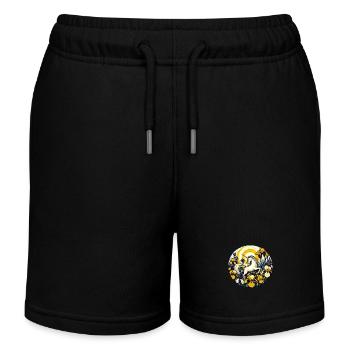 Retro-Einhorn - Kinder Organic Joggingshorts Mini Bolter von Stanley/Stella - Schwarz - Vorne