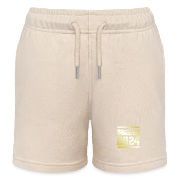 Grèce 2024 Or - Short de jogging enfant bio Stanley/Stella - écru doux - Devant