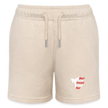 Ne vous laissez pas tromper par la queue de cheval ! Karaté Femme - Short de jogging enfant bio Stanley/Stella - écru doux - Devant