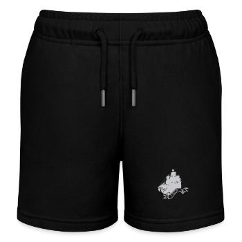 Pirate Ship Crew - Kids Organic Sweat Shorts by Stanley/Stella - black - Front