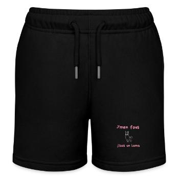 Es ist mir egal, ich bin ein Lama - Kinder Organic Joggingshorts Mini Bolter von Stanley/Stella - Schwarz - Vorne