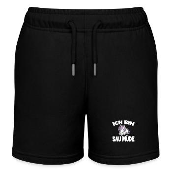 Ich Bin Sau Müde Einhorn - Kinder Organic Joggingshorts Mini Bolter von Stanley/Stella - Schwarz - Vorne