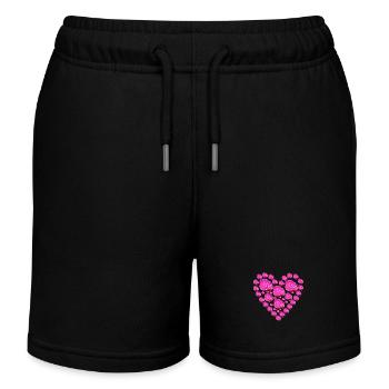 Roses roses coeur - Short de jogging enfant bio Stanley/Stella - noir - Devant