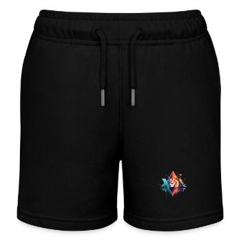 Lion Wildlife Animal Nature Outdoors Watercolour - Kids Organic Sweat Shorts by Stanley/Stella - black - Front