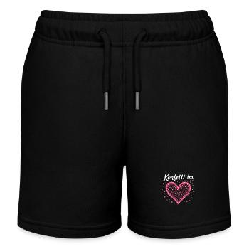 Konfetti im Herzen - Kinder Organic Joggingshorts Mini Bolter von Stanley/Stella - Schwarz - Vorne