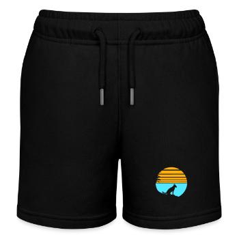 Hund Strand Urlaub Sonne Meer Palmen Ferien Schön - Kinder Organic Joggingshorts Mini Bolter von Stanley/Stella - Schwarz - Vorne