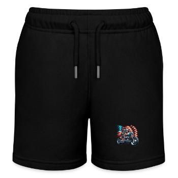 Motorrad,motorcycle,dirkbike motocross - Kinder Organic Joggingshorts Mini Bolter von Stanley/Stella - Schwarz - Vorne