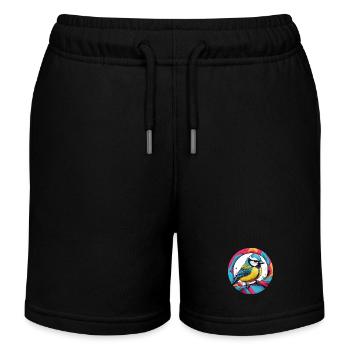 Colorful Blue Motif - Kids Organic Sweat Shorts by Stanley/Stella - black - Front