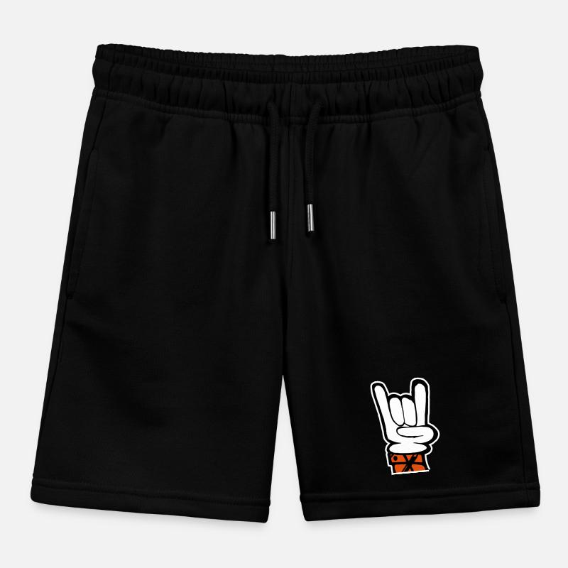 Hand rock french fork Kids Organic Sweat Shorts by Stanley/Stella