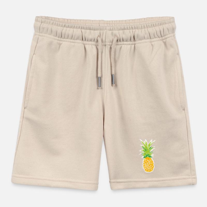 Pineapple scribble Kids Organic Sweat Shorts by Stanley/Stella