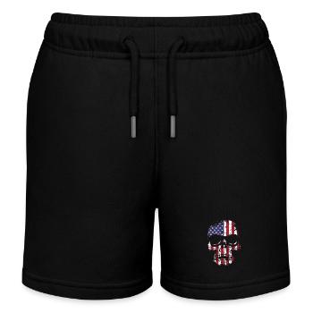 US Flaggen Schädel mit Sonnenbrille - Kinder Organic Joggingshorts Mini Bolter von Stanley/Stella - Schwarz - Vorne