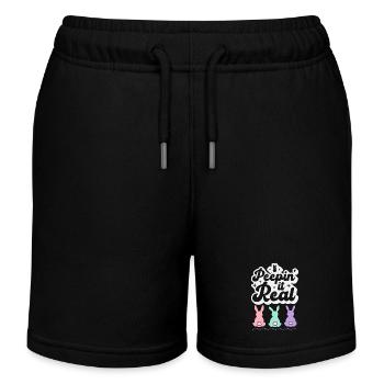 Osterhasen Spaß peepin it real bunte Ostereier - Kinder Organic Joggingshorts Mini Bolter von Stanley/Stella - Schwarz - Vorne